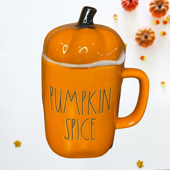 Rae Dunn Pumpkin Spice Mug With Pumpkin Topper